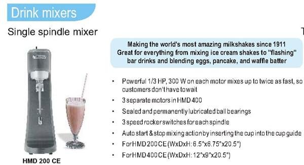 Drink Mixer Hamilton Beach Hmd 200 Ce