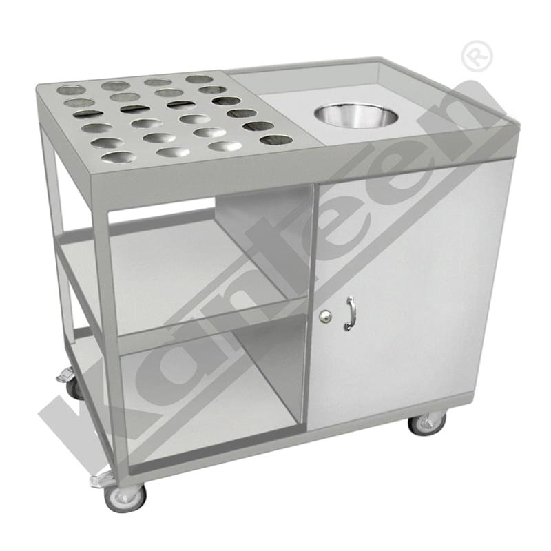 Soiled dish and glass trolley